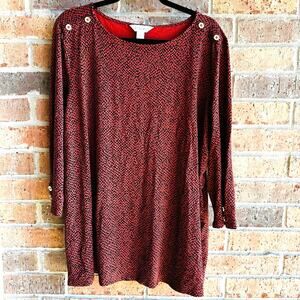 Liz Claiborne Burnt Orange Long Sleeve Blouse